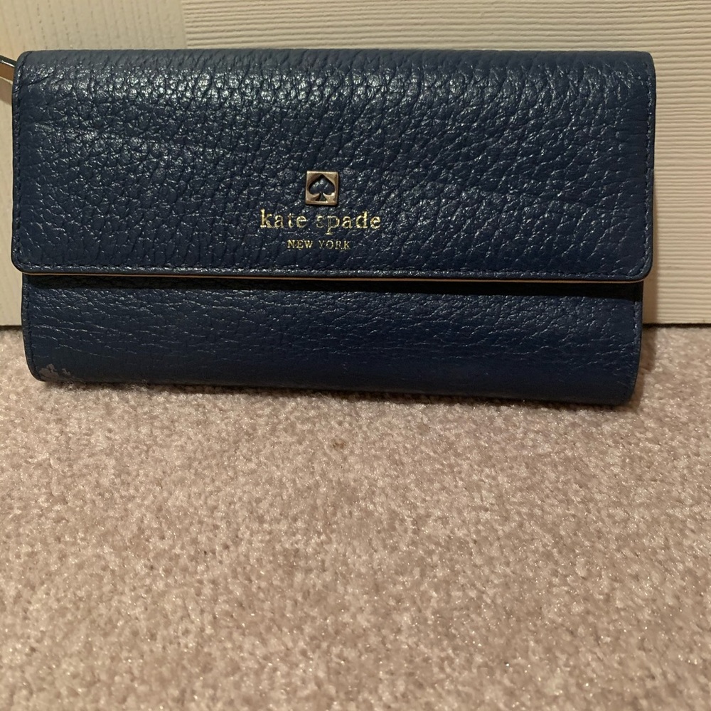 Kate Spade Leather navy wallet